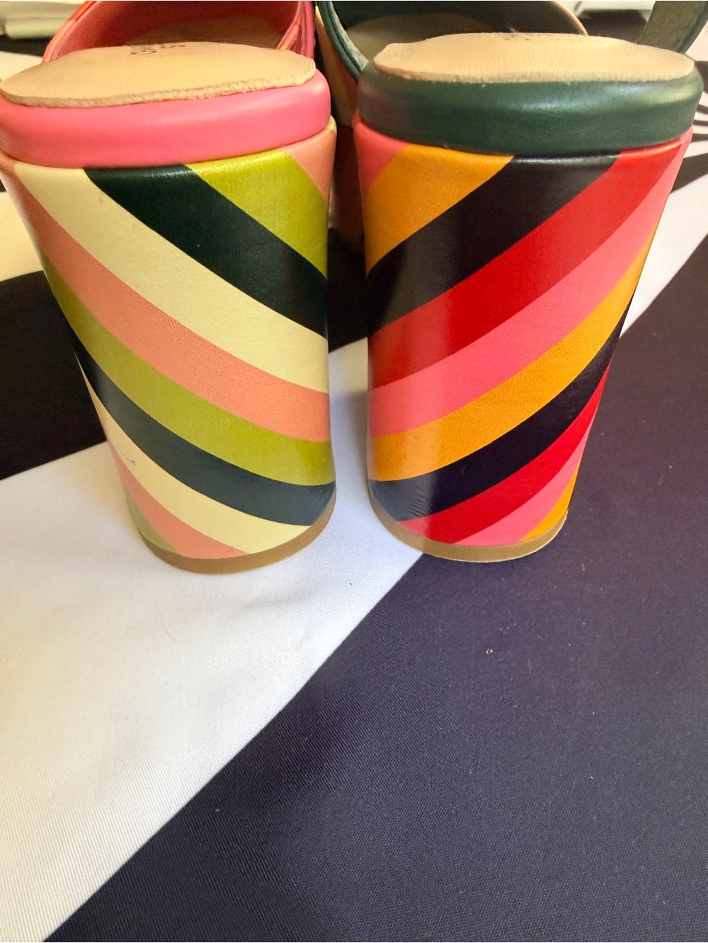 Charlotte Stone Color-Block Striped Platform  — Pink & Green RARE NWOT US10 - Picture 4 of 6
